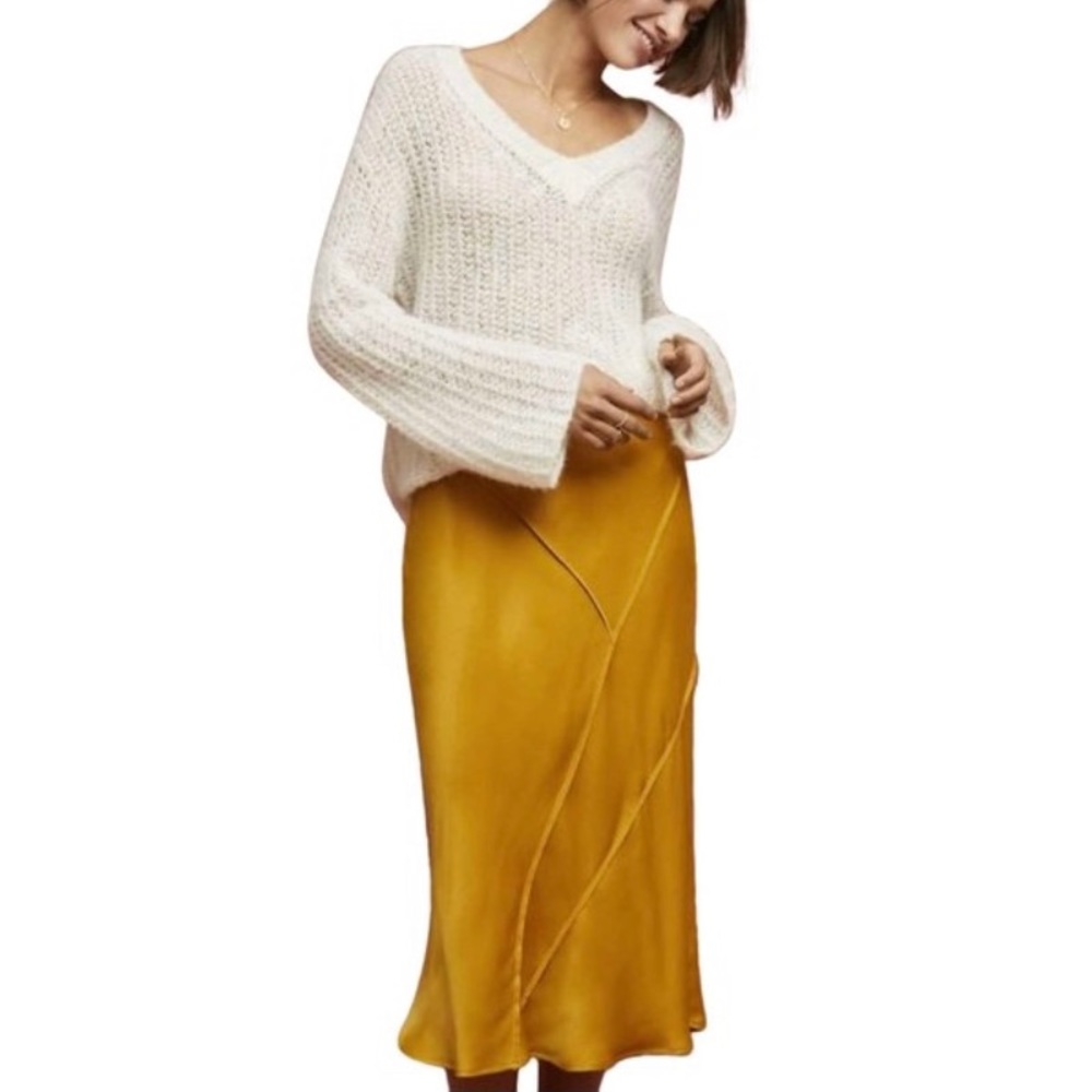 Anthropologie Saturday Sunday slipskirt in yellow gold